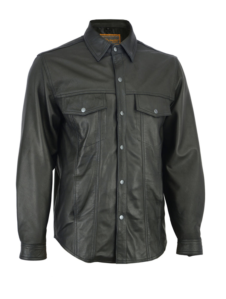 DS770 Men's Premium Lightweight Leather Shirt Men's Leather Motorcycle Jackets Virginia City Motorcycle Company Apparel 