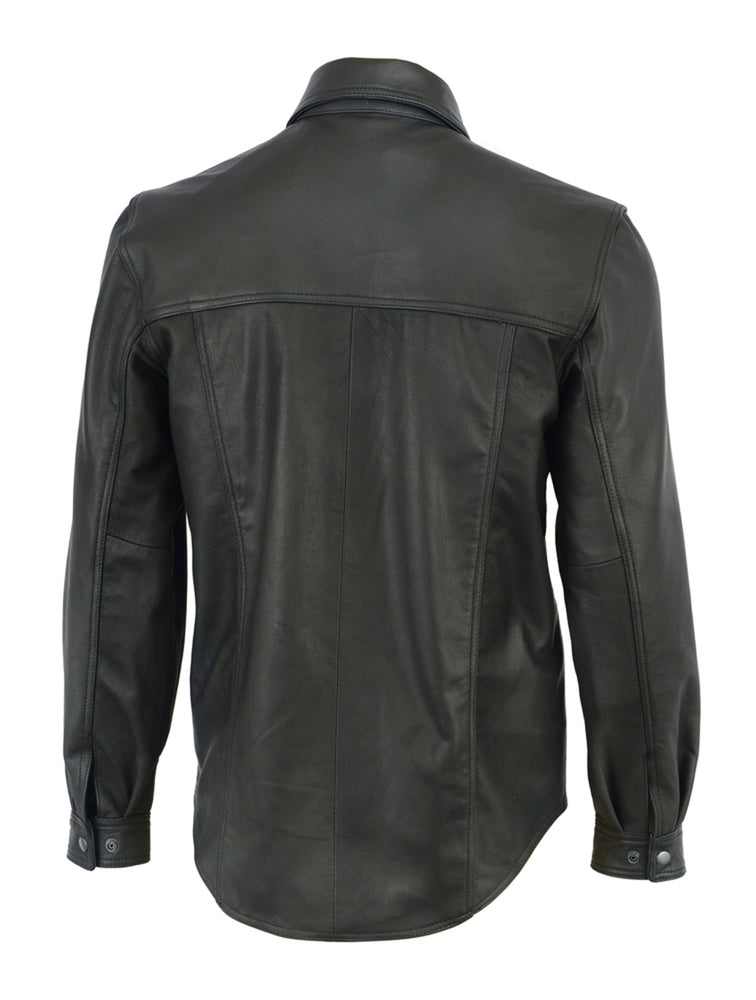 DS770 Men's Premium Lightweight Leather Shirt Men's Leather Motorcycle Jackets Virginia City Motorcycle Company Apparel 