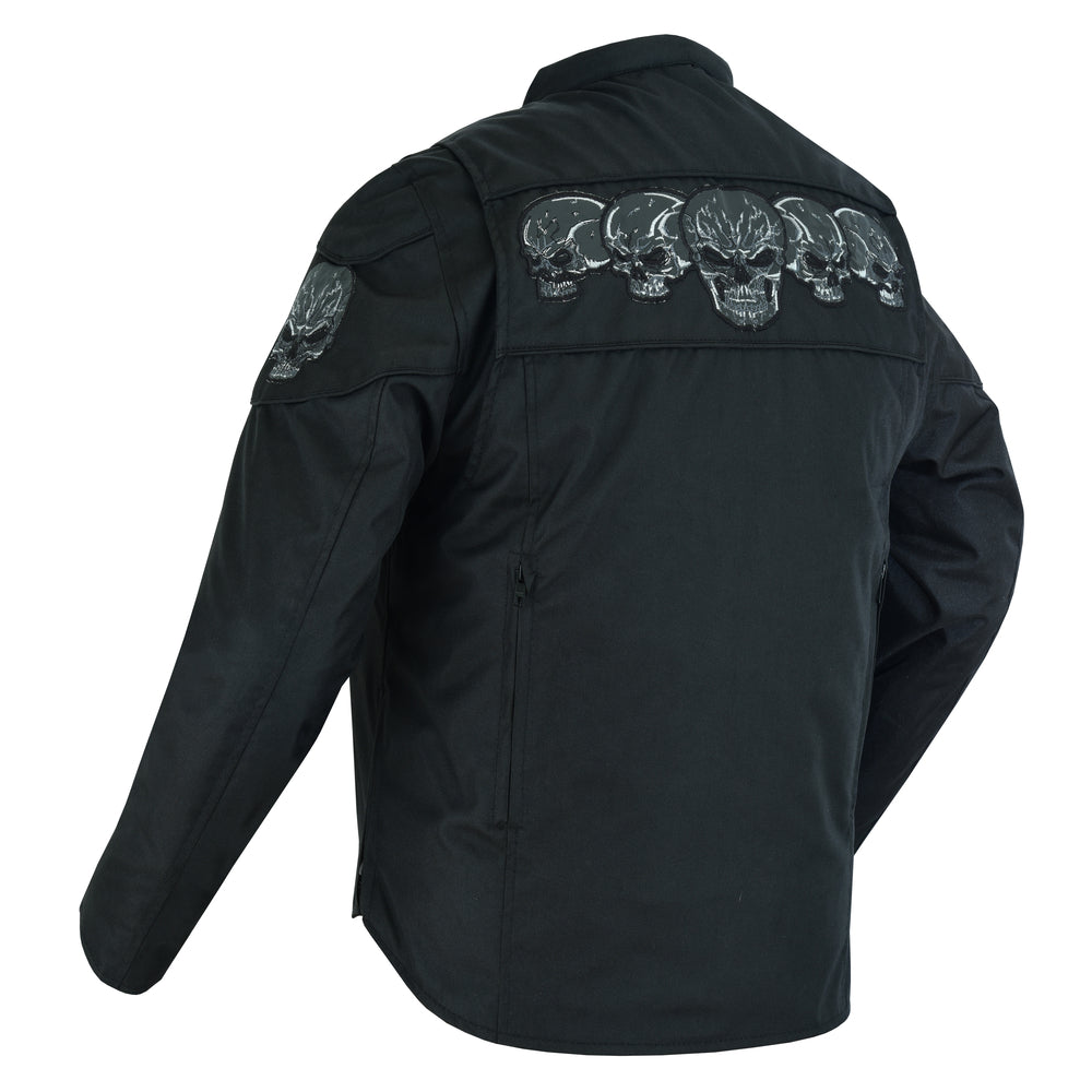 DS600 Men's Textile Scooter Style Jacket w/ Reflective Skulls Mens Textile Motorcycle Jackets Virginia City Motorcycle Company Apparel 