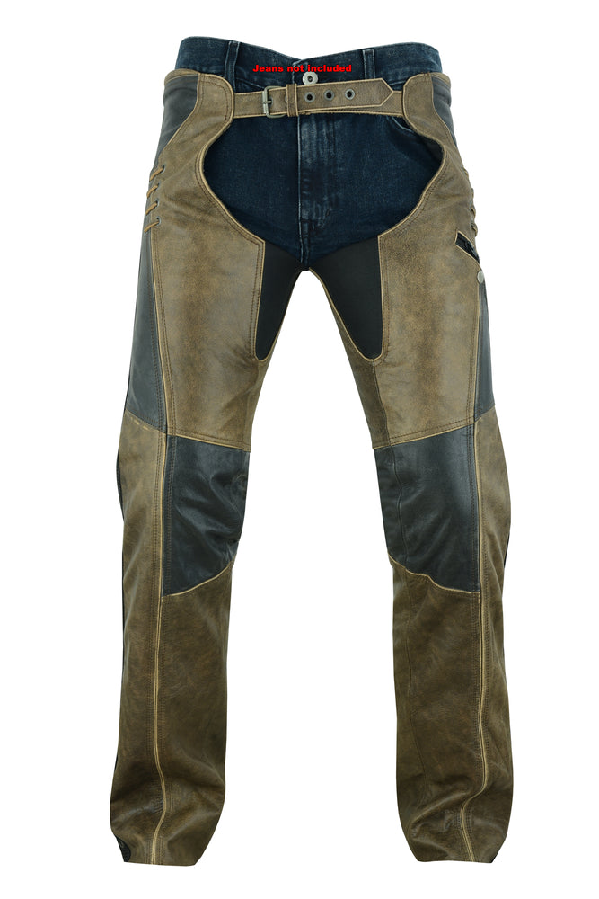 DS498 Women's Stylish Lightweight Hip Set Chaps- Two Tone Women's Chaps & Pants Virginia City Motorcycle Company Apparel 