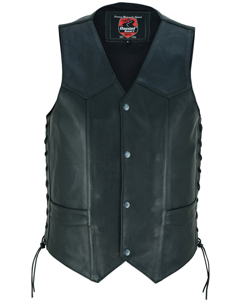 DS122 Gold Traditional Men's Vests Virginia City Motorcycle Company Apparel 