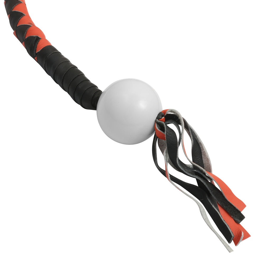 GBW209B Leather Biker Whip-Orange/Black W / White Pool Ball Lever Covers & Floor Boards Virginia City Motorcycle Company Apparel 