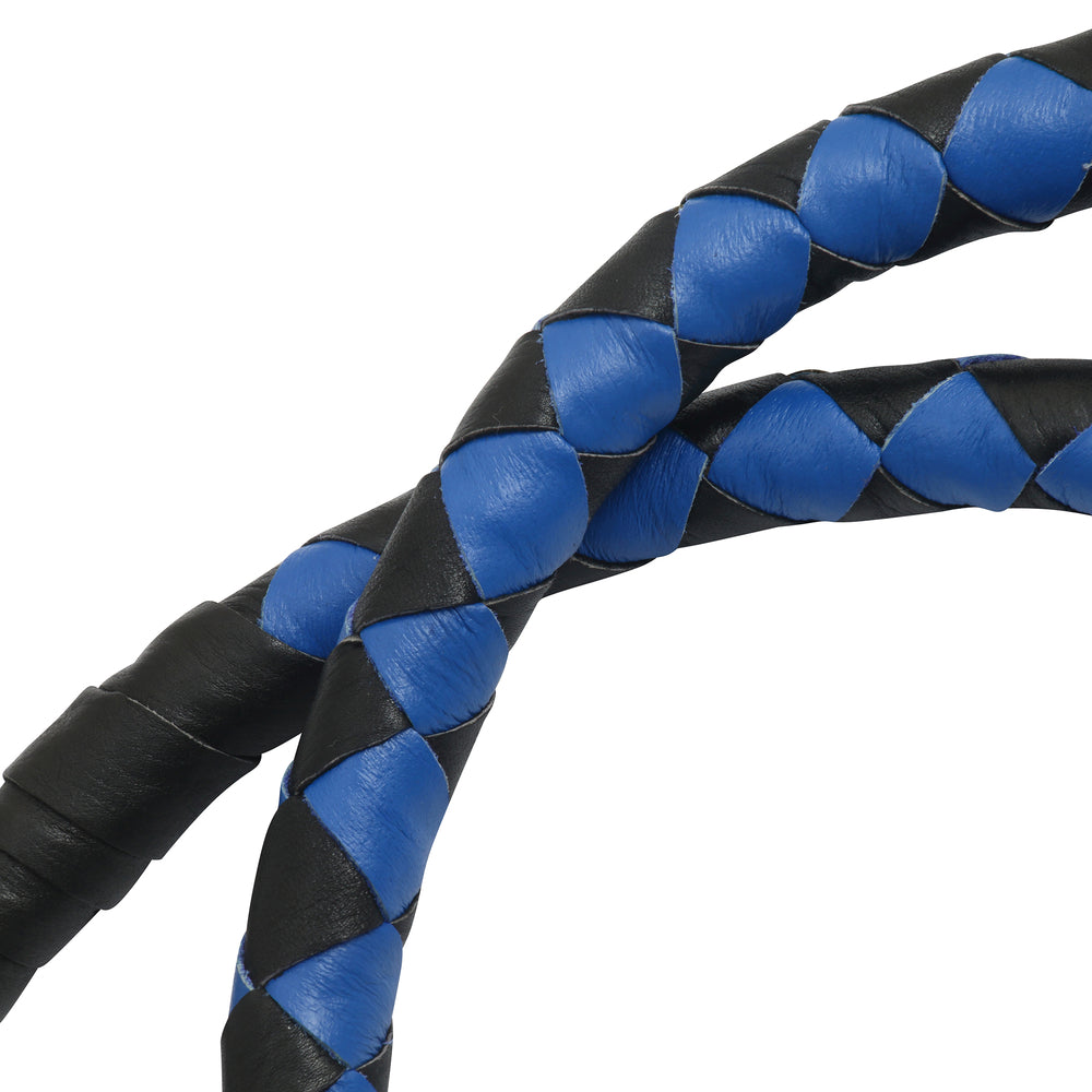 GBW210B Leather Biker Whip-Blue/Black W / Black Pool Ball Lever Covers & Floor Boards Virginia City Motorcycle Company Apparel 