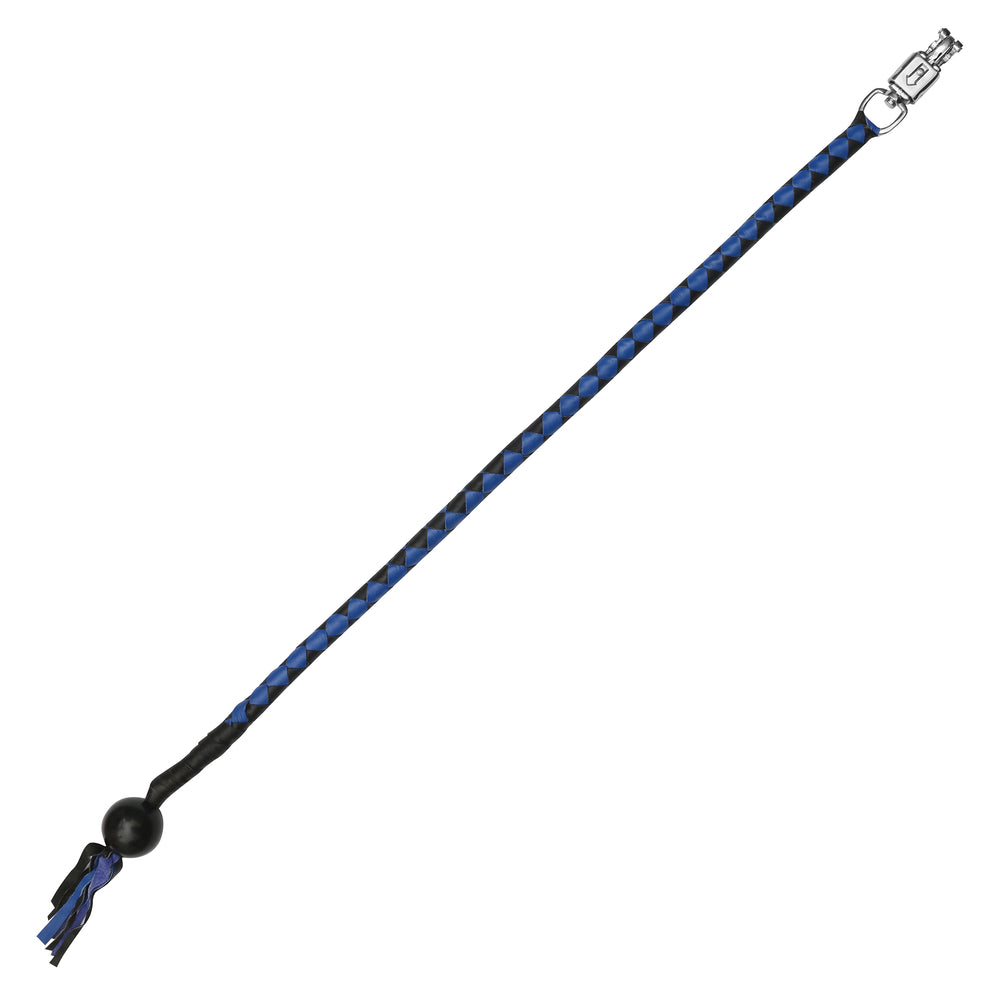 GBW210B Leather Biker Whip-Blue/Black W / Black Pool Ball Lever Covers & Floor Boards Virginia City Motorcycle Company Apparel 