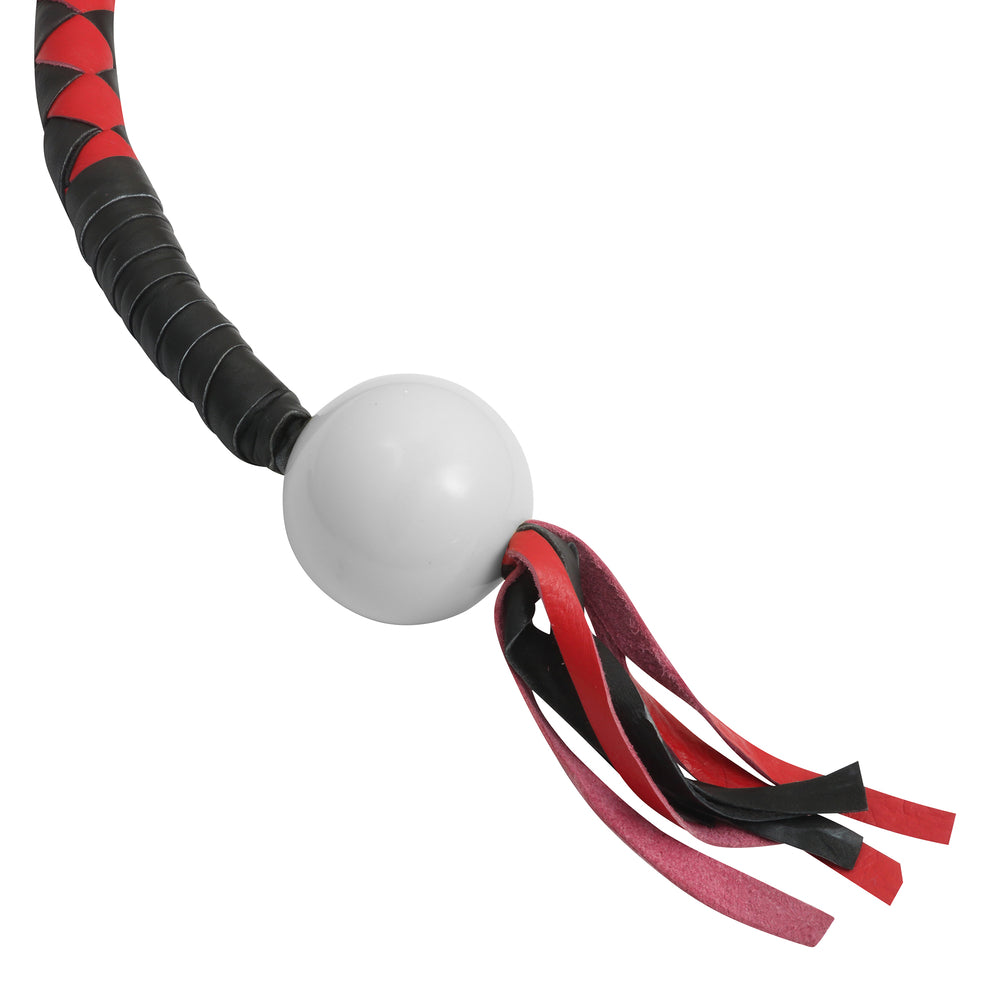 GBW211B Leather Biker Whip-Red/Black W / White Pool Ball New Arrivals Virginia City Motorcycle Company Apparel 