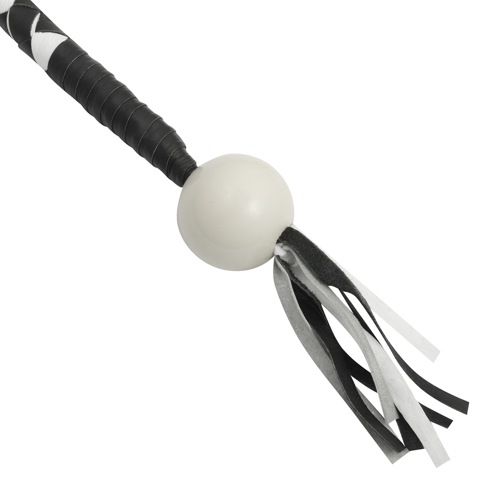 GBW212B Leather Biker Whip-White/black W / White Pool Ball Lever Covers & Floor Boards Virginia City Motorcycle Company Apparel 