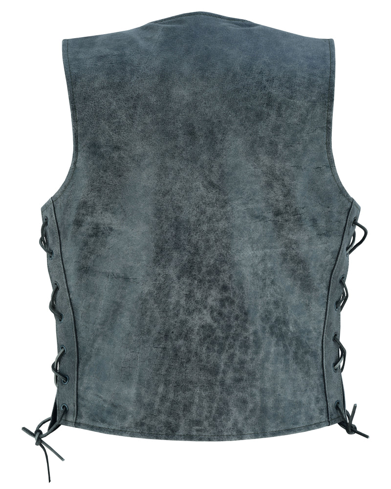 DS205V Women's Gray Single Back Panel Concealed Carry Vest Women's Vests Virginia City Motorcycle Company Apparel 