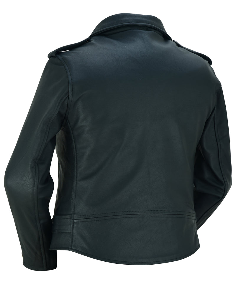 DS850 Women's Classic Plain Side Fitted M/C Style Jacket Women's Leather Motorcycle Jackets Virginia City Motorcycle Company Apparel 