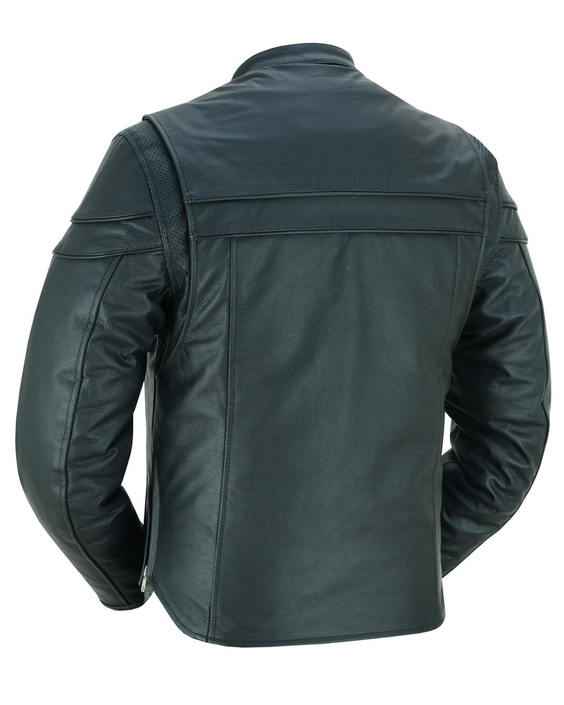 DS784 Men's Full Hand Leather Jacket Men's Leather Motorcycle Jackets Virginia City Motorcycle Company Apparel 