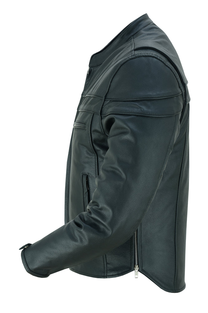 DS784 Men's Full Hand Leather Jacket Men's Leather Motorcycle Jackets Virginia City Motorcycle Company Apparel 