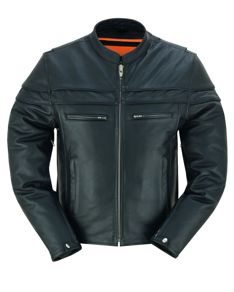 DS784 Men's Full Hand Leather Jacket Men's Leather Motorcycle Jackets Virginia City Motorcycle Company Apparel 