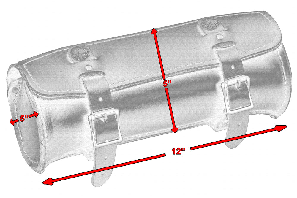 DS4001 Premium Large Leather Round Tool Bag Tool Bags Virginia City Motorcycle Company Apparel 