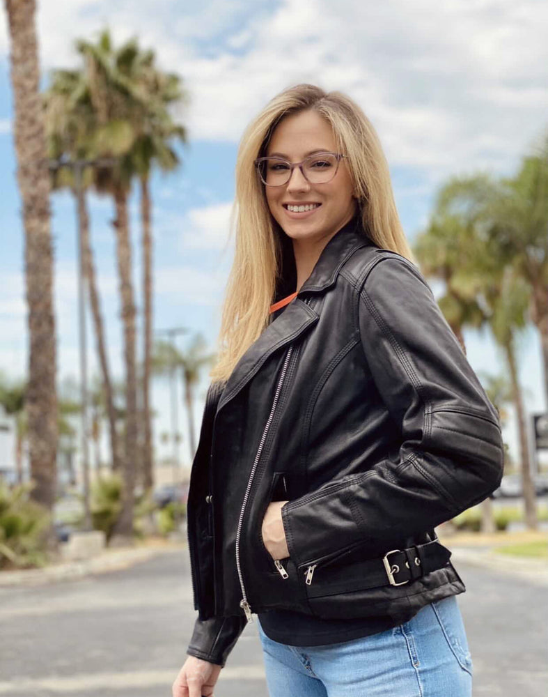 Ladies Updated Lightweight Stylish Motorcycle Jacket VC Motor Company Virginia City Motorcycle Company