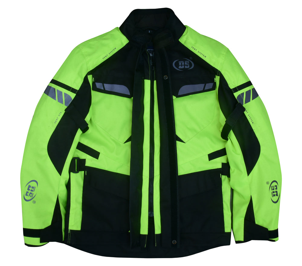 DS4616 Advance Touring Textile Motorcycle Jacket for Men - Hi-Vis Mens Textile Motorcycle Jackets Virginia City Motorcycle Company Apparel 
