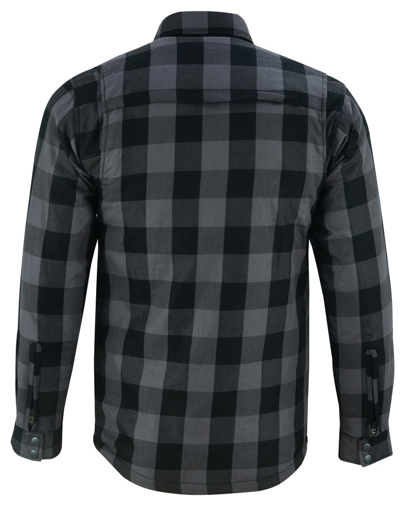 DS4670 Armored Flannel Shirt - Gray Men's Jacket Virginia City Motorcycle Company Apparel 