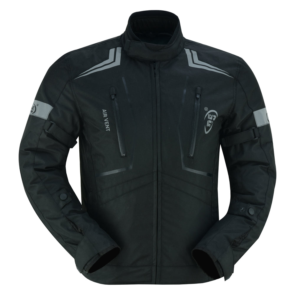 DS4610 Flight Wings - Black Textile Fabric Motorcycle Jacket for Men Men's Jacket Virginia City Motorcycle Company Apparel 