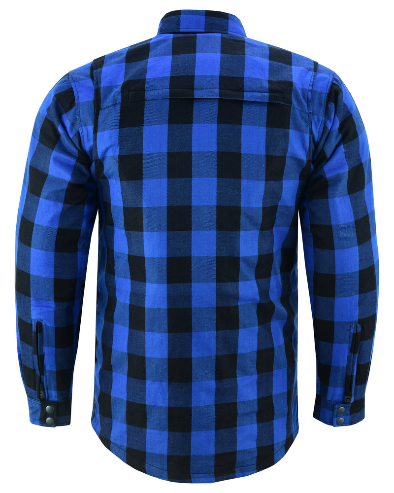 DS4674 Armored Flannel Shirt - Blue men's jacket Virginia City Motorcycle Company Apparel in Nevada USA