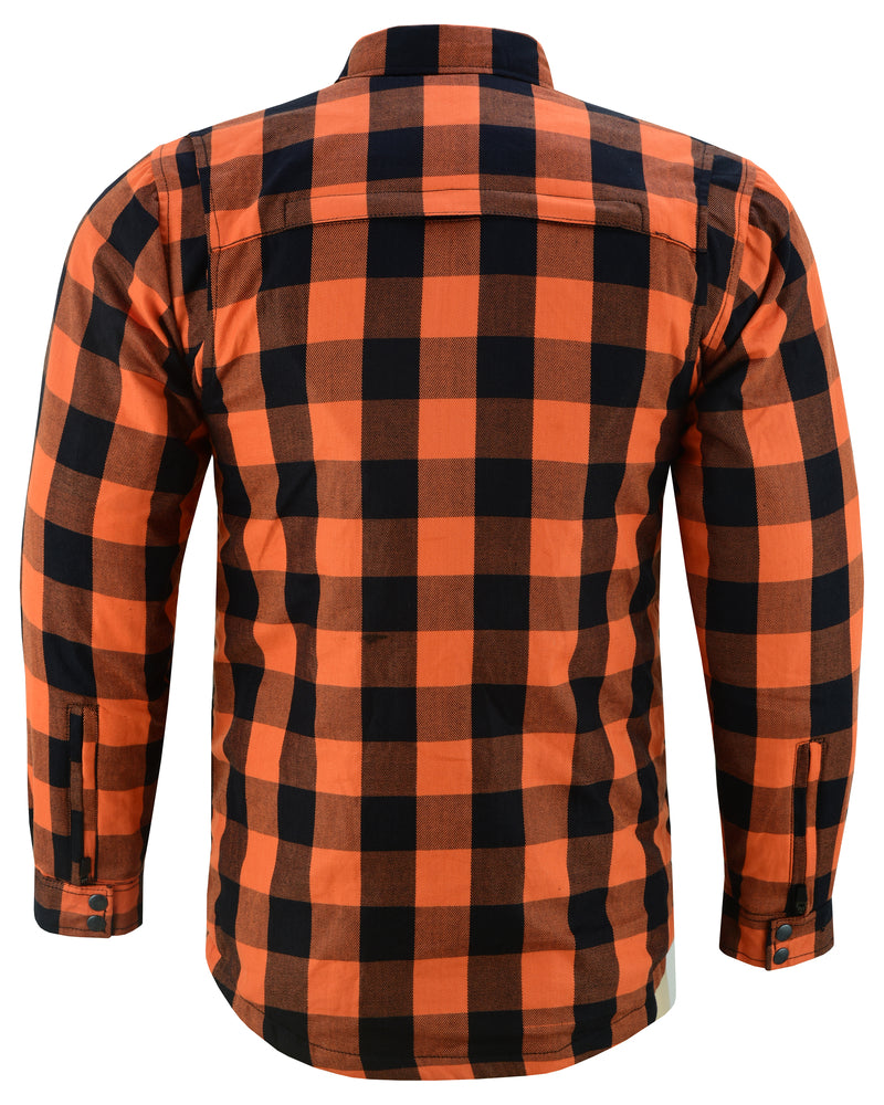 DS4675 Armored Flannel Shirt - Orange New Arrivals Virginia City Motorcycle Company Apparel in Nevada USA