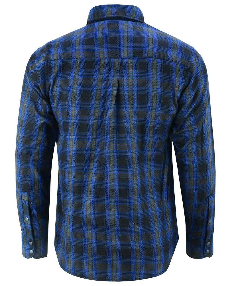 DS4681 Men's Flannel Shirt -Blue and Black Flannels Virginia City Motorcycle Company Apparel in Nevada USA