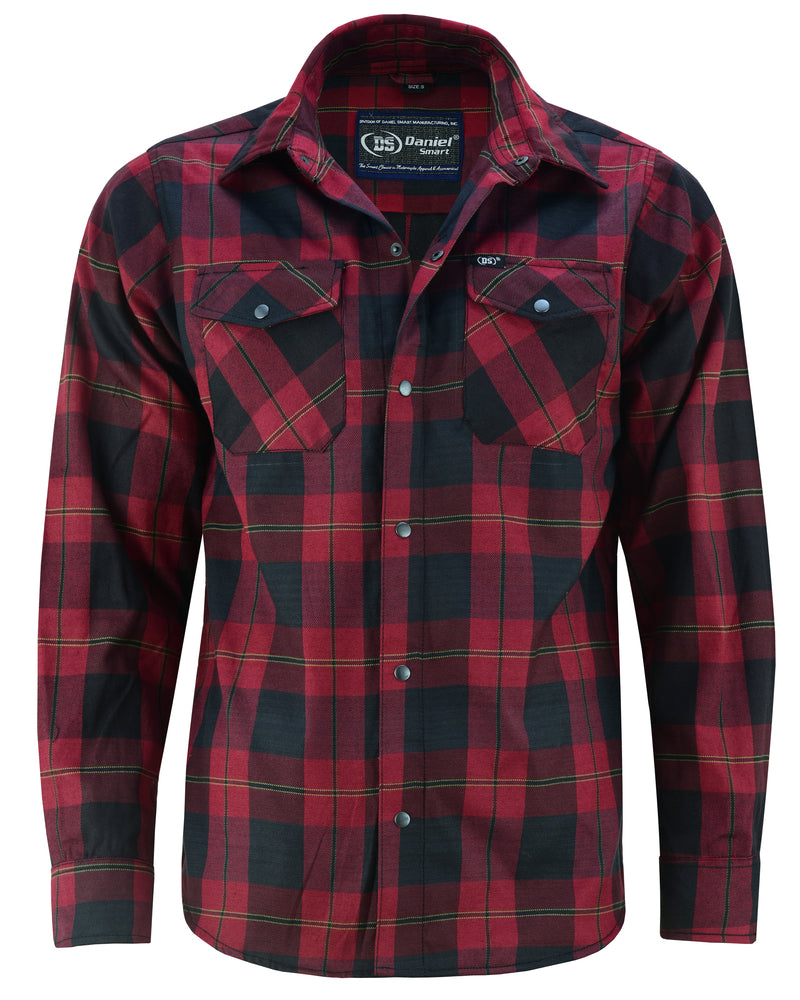 DS4682 Flannel Shirt - Red and Black Flannels Virginia City Motorcycle Company Apparel in Nevada USA