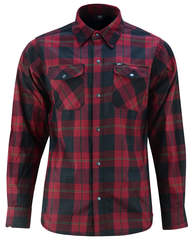 DS4682 Flannel Shirt - Red and Black Flannels Virginia City Motorcycle Company Apparel in Nevada USA