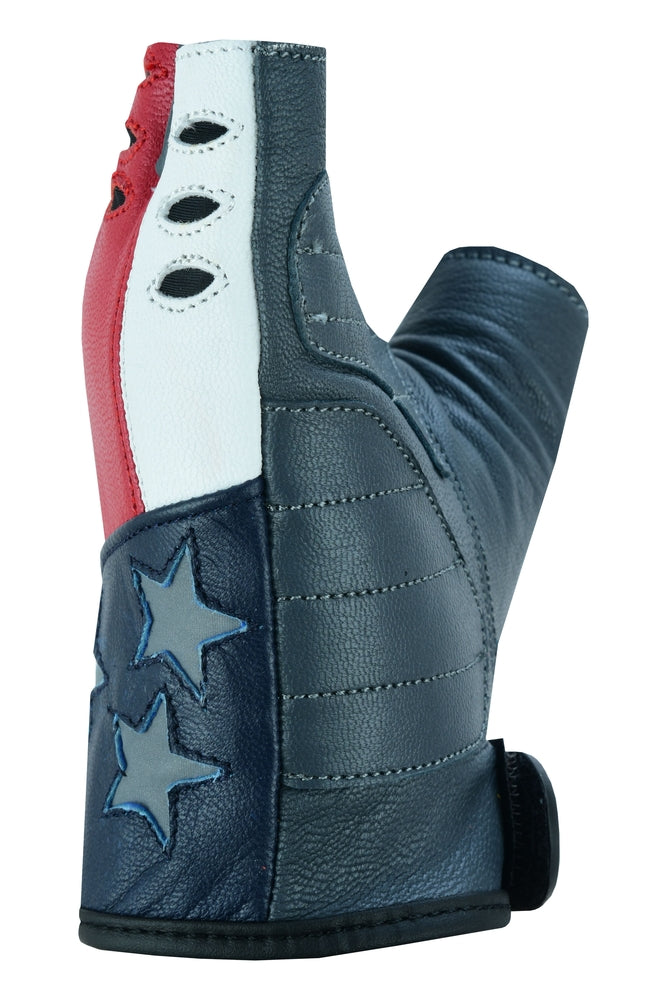 DS1215 Freedom Leather Fingerless Gloves Men's Fingerless Gloves Virginia City Motorcycle Company Apparel in Nevada USA