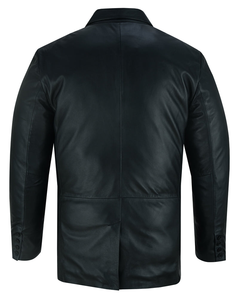 Retro Trim Men's Sheep Skin Leather Blazer Men's Jacket Virginia City Motorcycle Company Apparel in Nevada USA