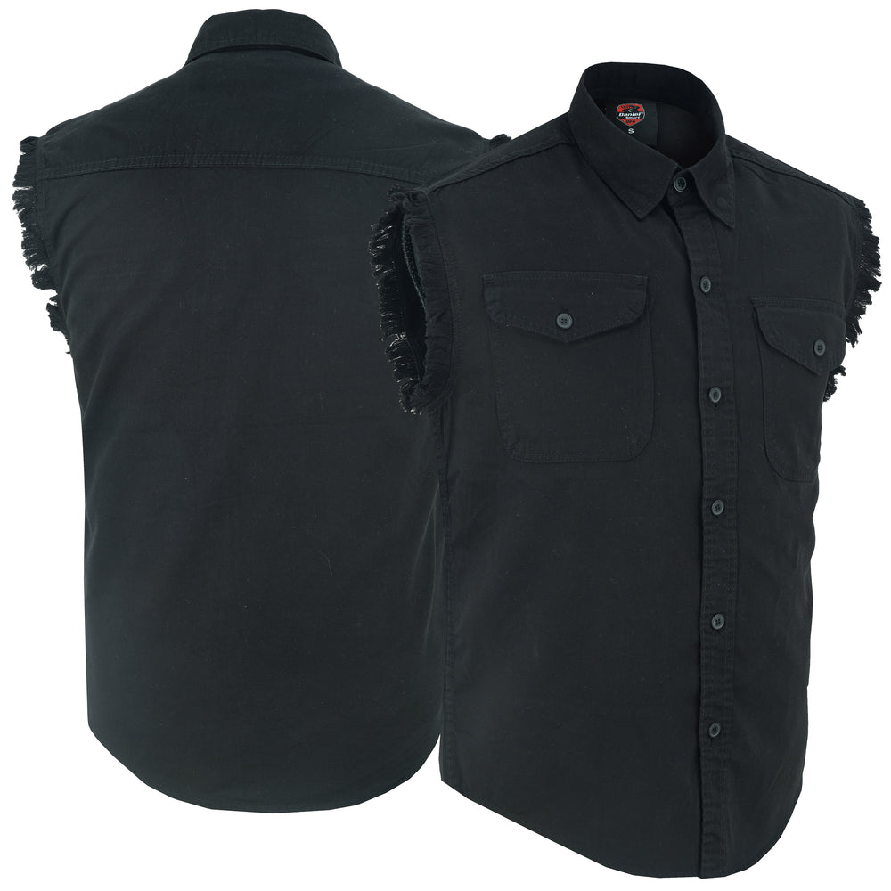 DM6001 Men's Black Lightweight Sleeveless Denim Shirt New Arrivals Virginia City Motorcycle Company Apparel in Nevada USA