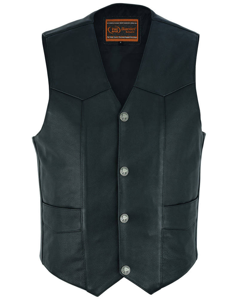 DS115 Men's Single Back Panel Concealed Carry Vest Men's Vests Virginia City Motorcycle Company Apparel 