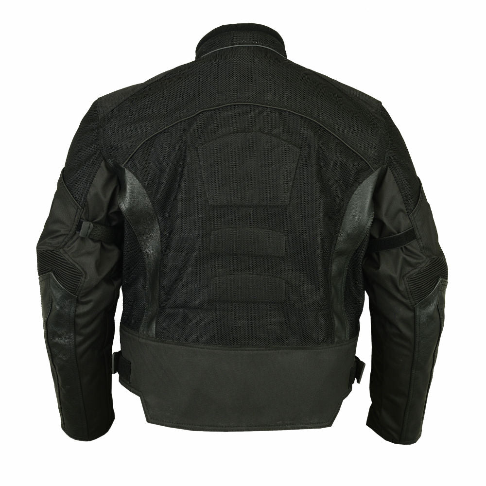 DS750BK Men's Mesh/ Leather Padded Jacket Mens Textile Motorcycle Jackets Virginia City Motorcycle Company Apparel 