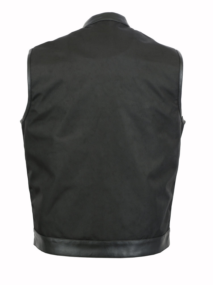 DS689 Concealed Snap Closure, Textile Material, Scoop Collar & Hidden Men's Vests Virginia City Motorcycle Company Apparel 