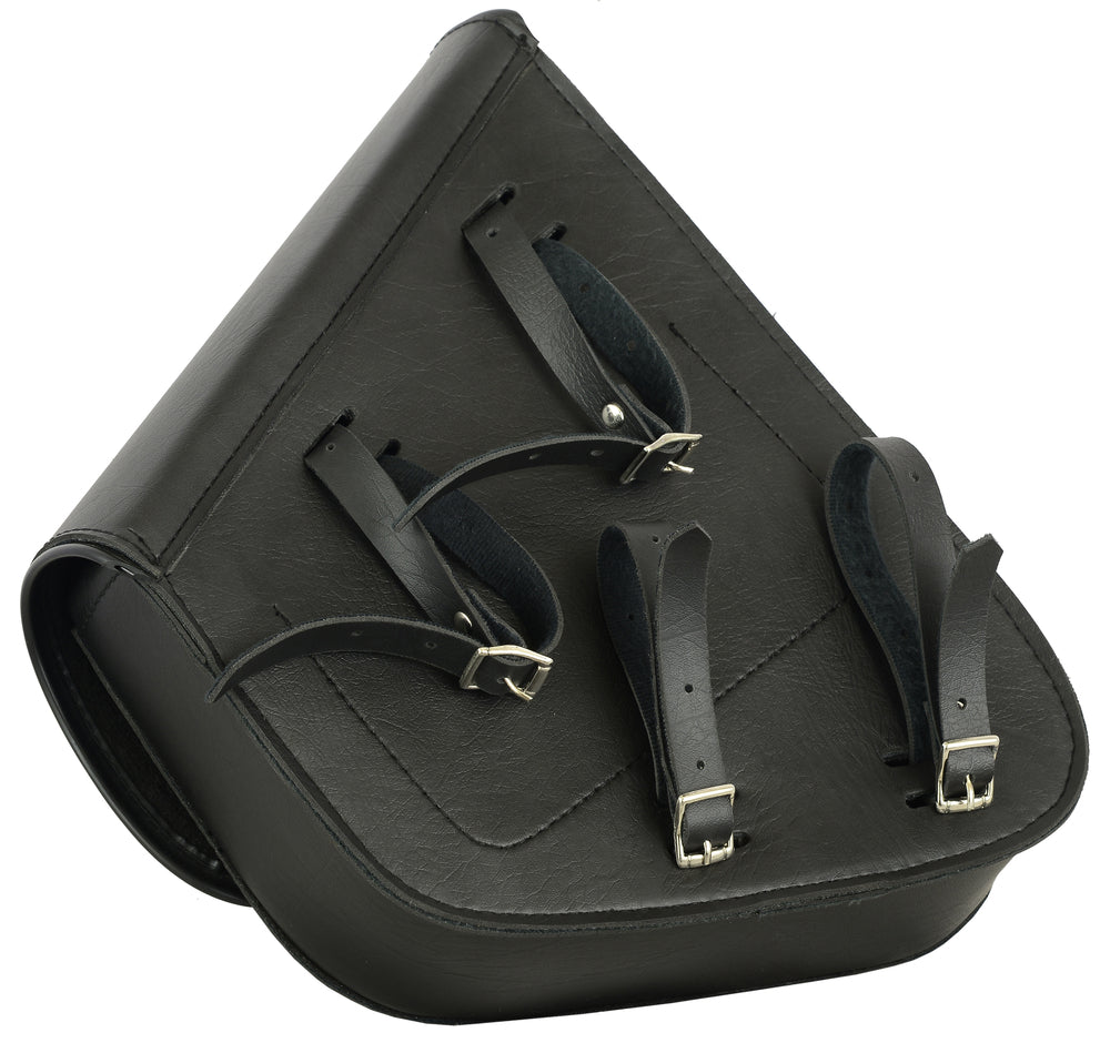 DS4010L Left Side Premium Leather Swing Arm Bag W/ Buffalo Snaps Swingarm Bags Virginia City Motorcycle Company Apparel 