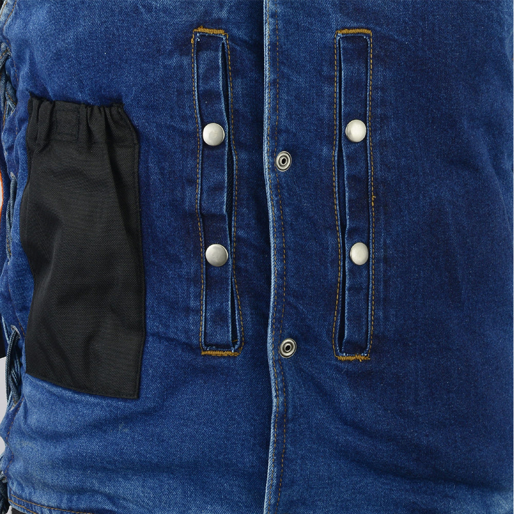 DM905BU    Men's Single Back Panel Concealed Carry Denim Vest Men's Vests Virginia City Motorcycle Company Apparel 