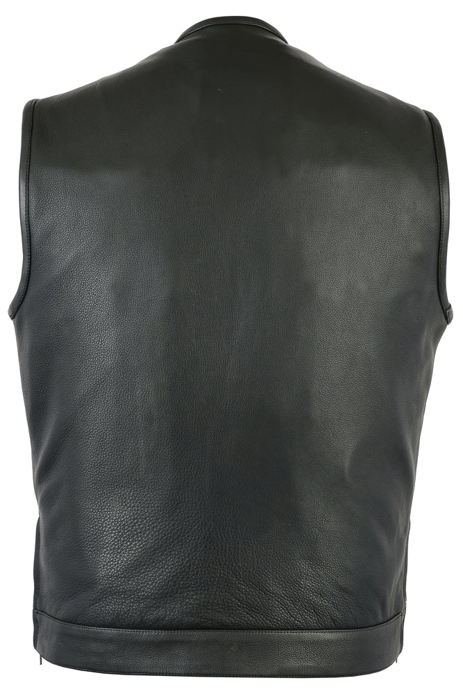 RC187 Upgraded Style Men's Leather Vest with Gun Pockets Men's Vests Virginia City Motorcycle Company Apparel in Nevada USA