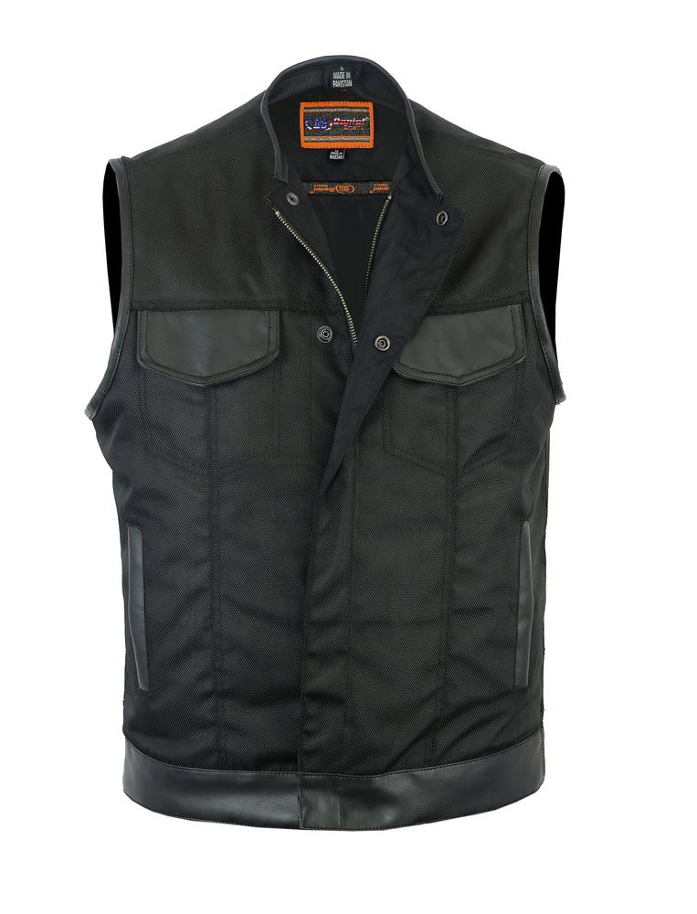 DS687 Concealed Snap Closure, Textile Material, W/O Collar & Hidden Z Men's Vests Virginia City Motorcycle Company Apparel 