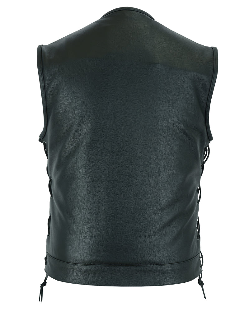 DS178 Upgraded Style Gun Pockets, Hidden 10" Gun Metal Zipper Men's Vests Virginia City Motorcycle Company Apparel 