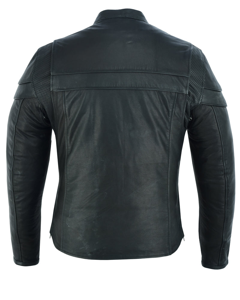 DS701TALL Men's Sporty Scooter Jacket - TALL Men's Leather Motorcycle Jackets Virginia City Motorcycle Company Apparel 