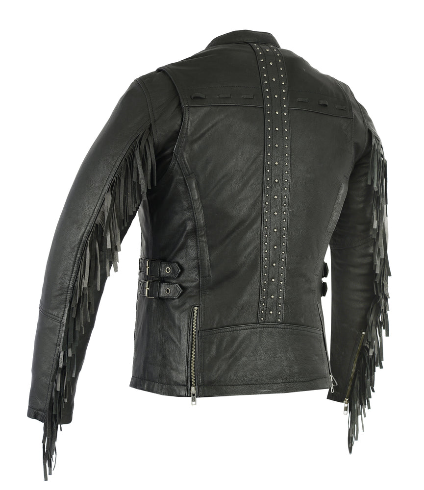 DS880 Women's Stylish Jacket with Fringe Women's Leather Motorcycle Jackets Virginia City Motorcycle Company Apparel 