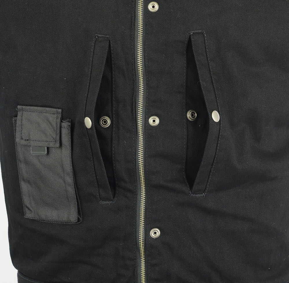 DM982 Men's Black Denim Single Back Panel Concealment Vest w/Rem Men's Vests Virginia City Motorcycle Company Apparel 