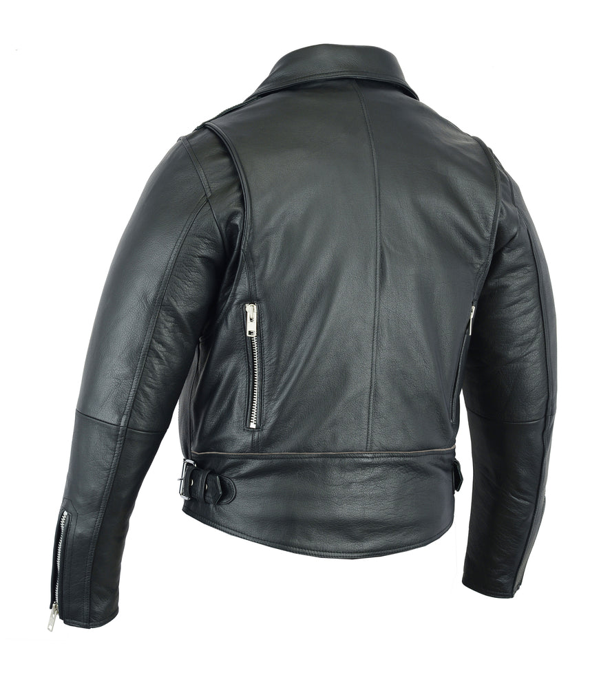 DS737 Men's Modern Full Cut Beltless Biker Jacket Men's Leather Motorcycle Jackets Virginia City Motorcycle Company Apparel 