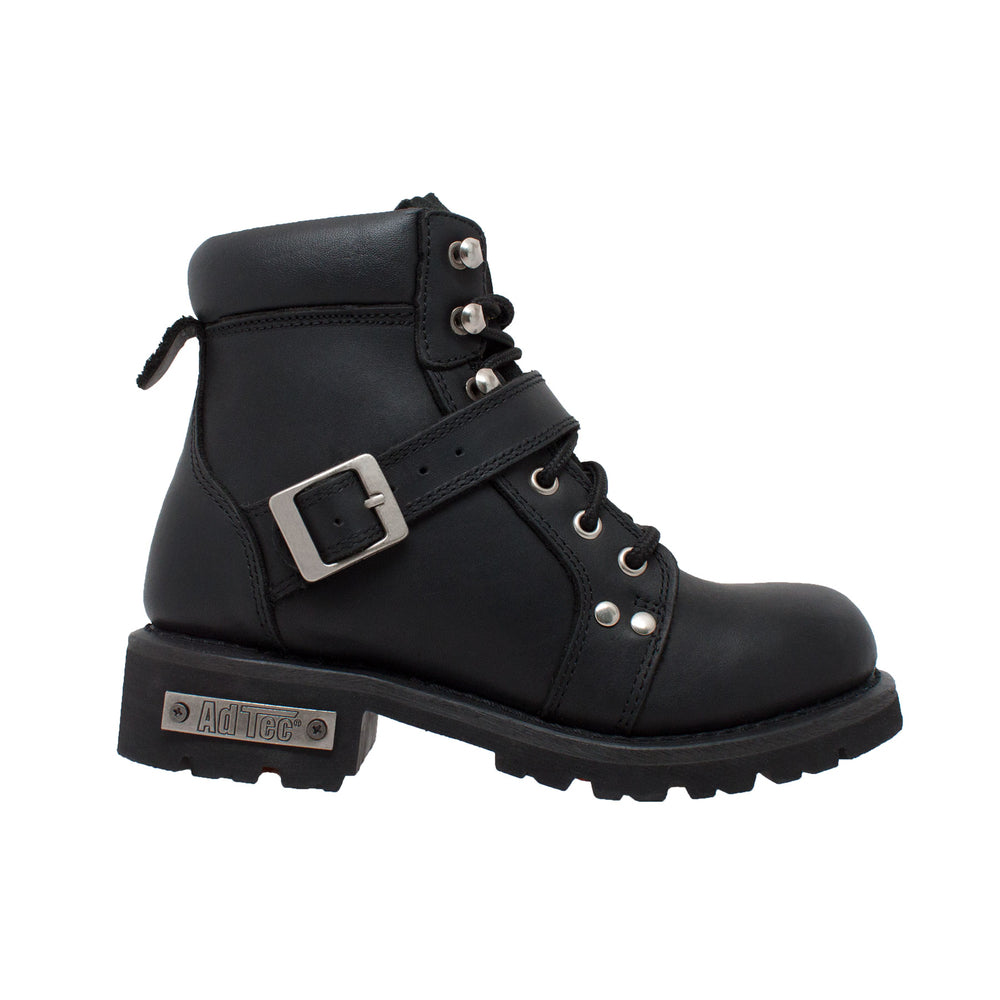 8143 Women's YKK Zipper Black Biker Boot Women's Motorcycle Boots Virginia City Motorcycle Company Apparel 