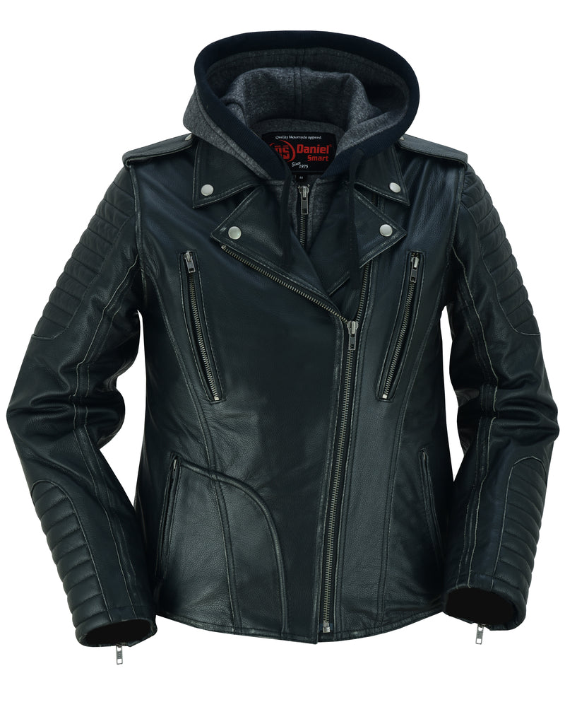 DS877 Women's M/C Jacket with Rub-Off Finish Women's Leather Motorcycle Jackets Virginia City Motorcycle Company Apparel 