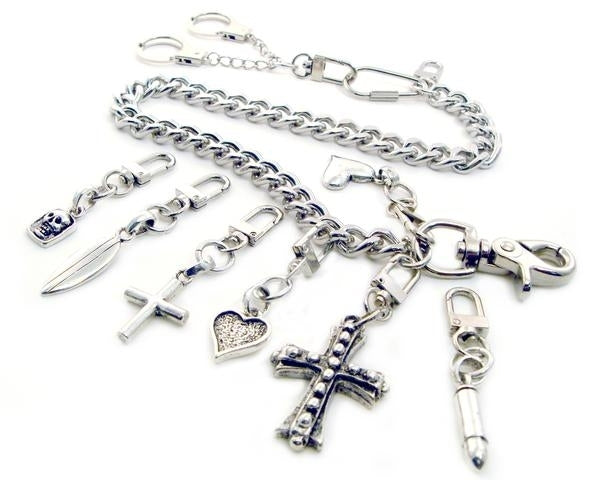 K-SKICP Skull Iron Cross Clip-On Wallet Chains/Key Leash Virginia City Motorcycle Company Apparel 