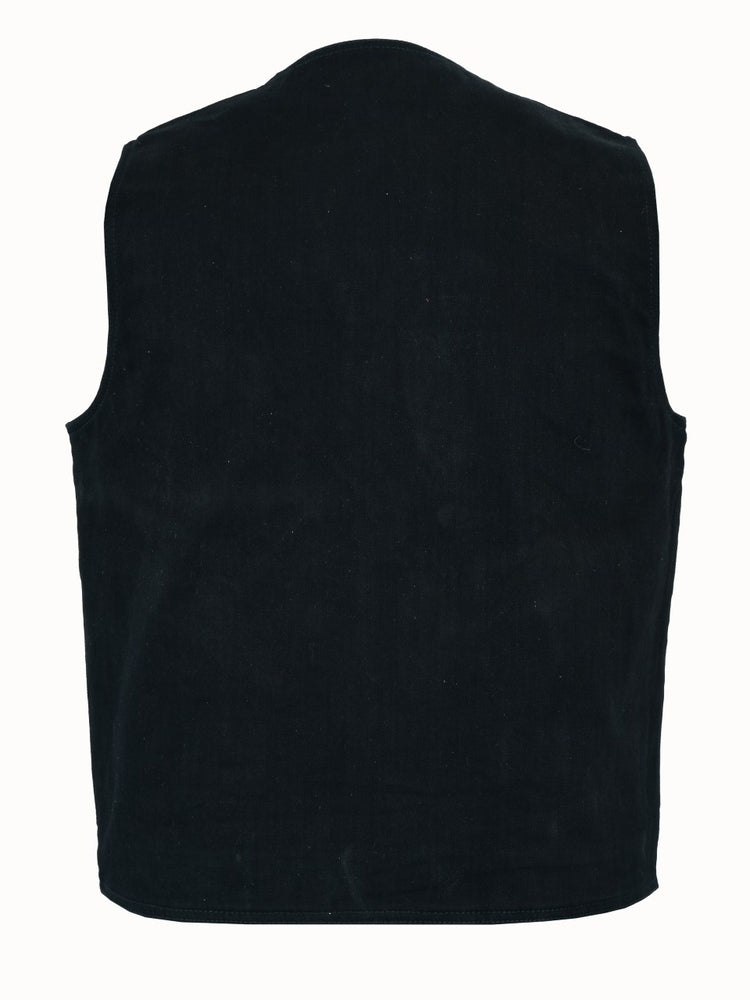 DM910 Men's Traditional Denim Vest with Plain Sides Men's Vests Virginia City Motorcycle Company Apparel 