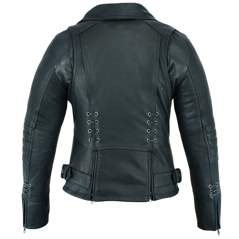 DS802 Must Ride Women's Leather Motorcycle Jackets Virginia City Motorcycle Company Apparel 