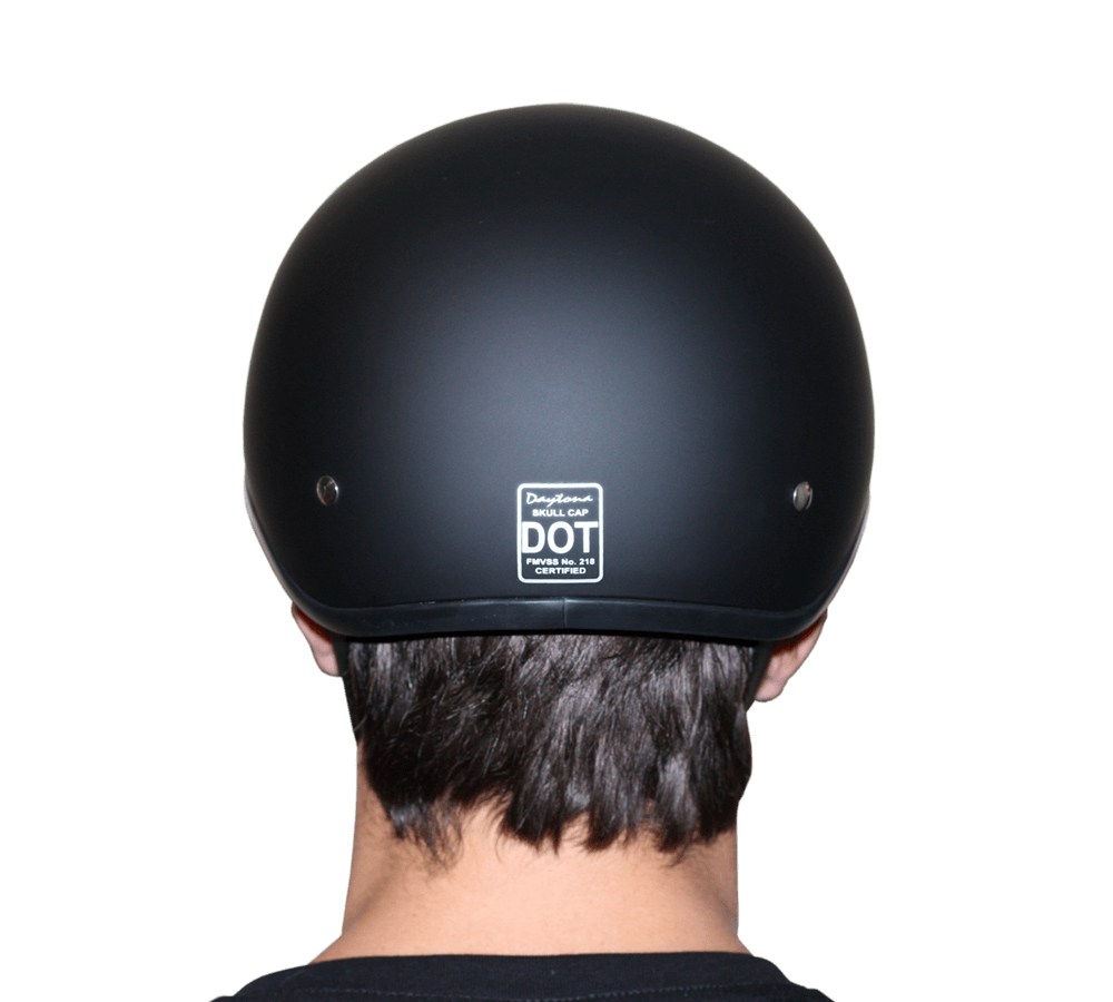 D1-B D.O.T. DAYTONA SKULL CAP - DULL BLACK 1/2 Shell Helmets Virginia City Motorcycle Company Apparel 