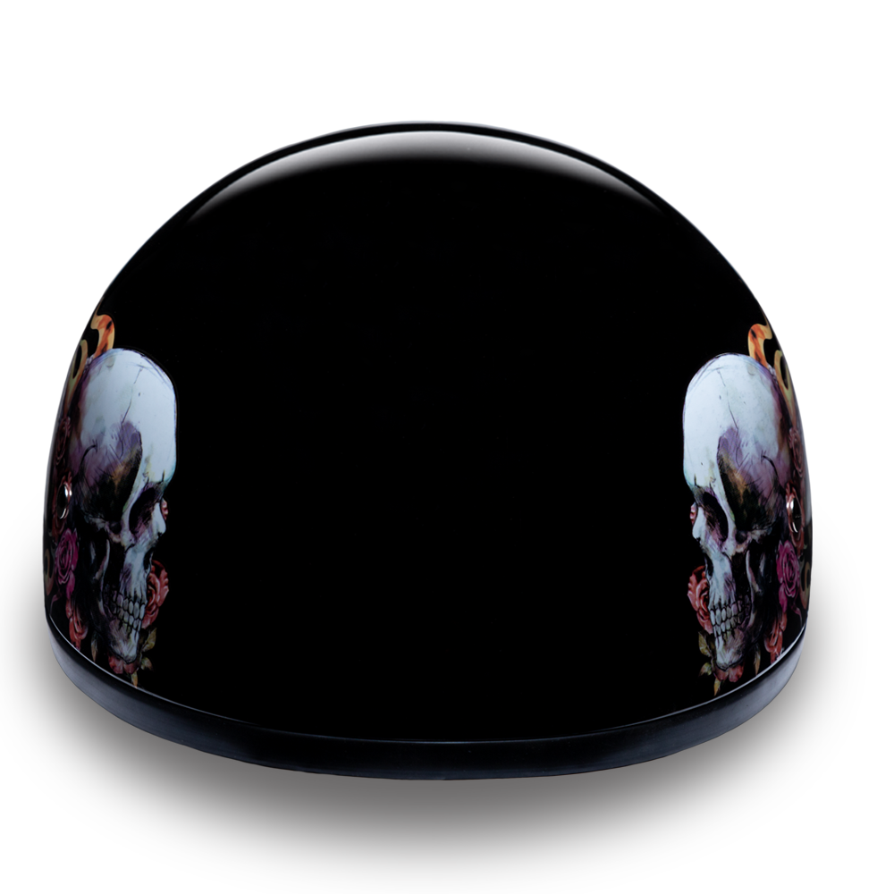 D6-SKW D.O.T. DAYTONA SKULL CAP - W/ SKULL WINGS 1/2 Shell Helmets Virginia City Motorcycle Company Apparel 