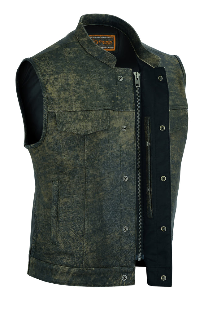 DS108 Men's Conceal Carry Antique Brown Vest Men's Vests Virginia City Motorcycle Company Apparel 