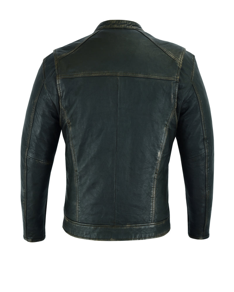 DS743 Men's Cruiser Jacket in Lightweight Drum Dyed Distressed Naked Men's Leather Motorcycle Jackets Virginia City Motorcycle Company Apparel 