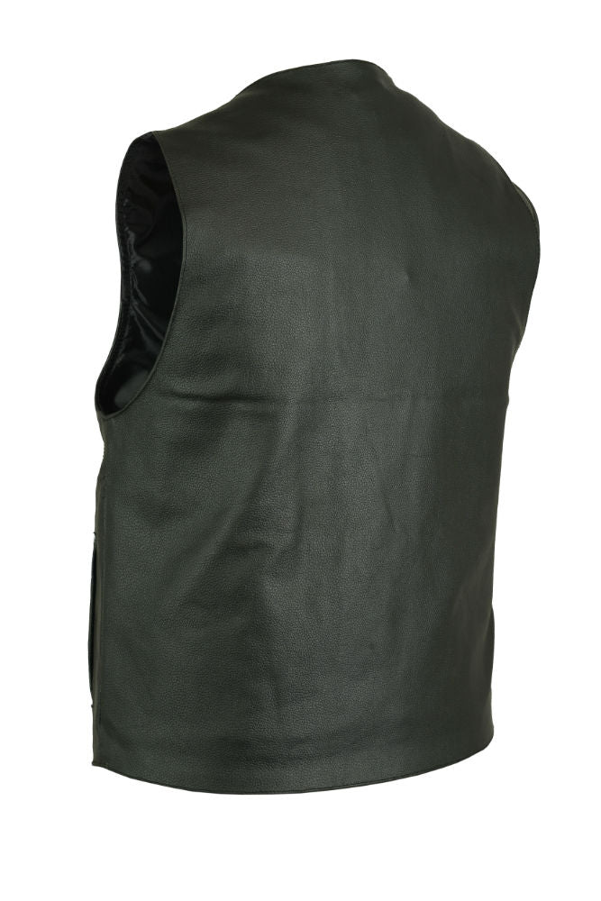 DS141 Men's Single Back Panel Concealed Carry Vest (Buffalo Nickel Sn Men's Vests Virginia City Motorcycle Company Apparel 